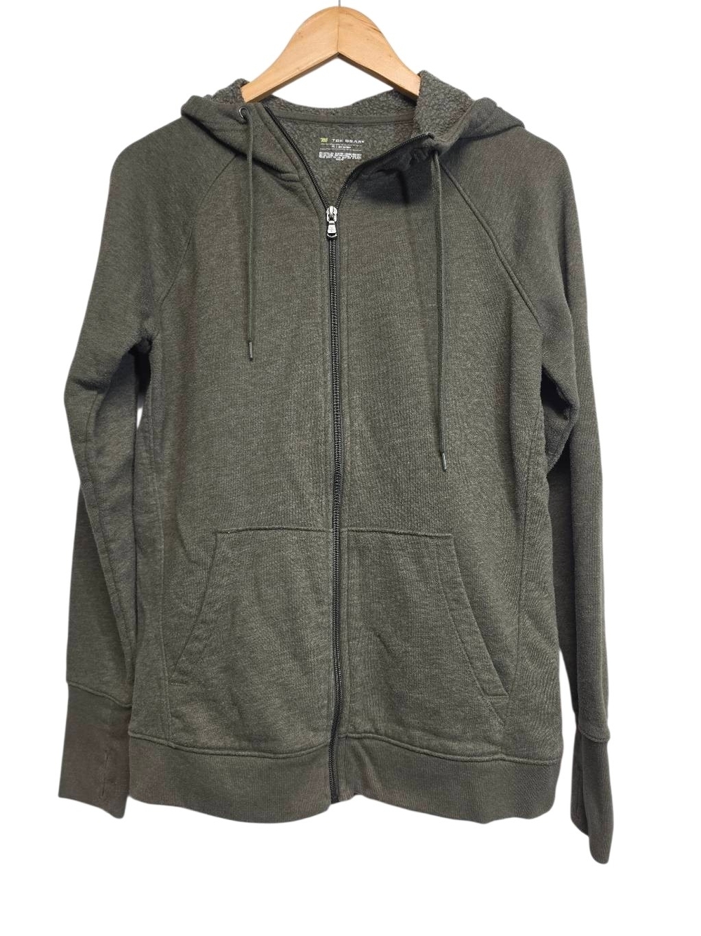TEK GEAR Green Thumb‑Hole Zip Hoodie – Size S